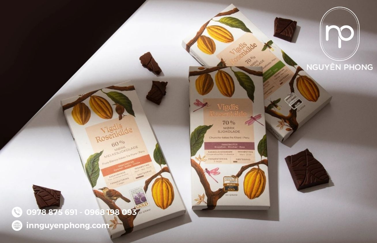 Mẫu hộp giấy đựng bột cacao đẹp 